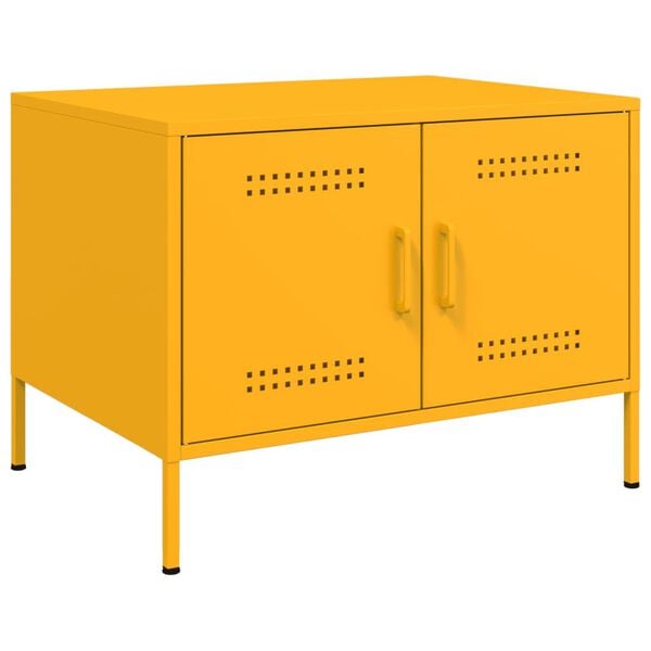 vidaXL Coffee Table Mustard Yellow 68x50x50.5 cm Steel