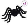 vidaXL Halloween Spider Decoration 6 pcs Black 75 cm Polyester