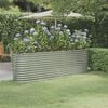 vidaXL Garden Raised Bed Galvanised Steel 224x40x68 cm Silver