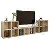 vidaXL 5 Piece TV Cabinet Set White and Sonoma Oak Engineered Wood