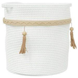 vidaXL Storage Basket White &Oslash;38x36 cm Cotton