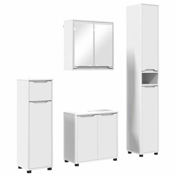 vidaXL Bathroom Furniture Set with Drawer 4 pcs White Engineered Wood