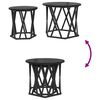 vidaXL Side Table 2 pcs Black Oak Engineered Wood and Steel
