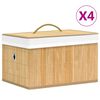 vidaXL Bamboo Storage Boxes 4 pcs