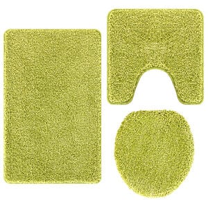 vidaXL Anti-slip Bath Mat Set 3 pcs Green 50 x 80 cm PP