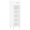 vidaXL Shoe Cabinet High Gloss White 30x35x105 cm Engineered Wood
