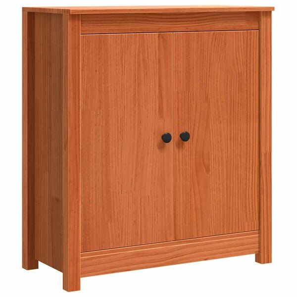 vidaXL Sideboard Wax Brown 70 x 35 x 80 cm Solid Pine Wood