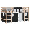 vidaXL Kids' Loft Bed with Curtains without Mattress White&Black 90x190cm