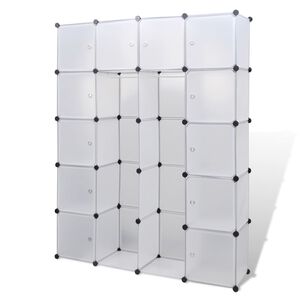 vidaXL Modular Cabinet 14 Compartments White 37x146x180.5 cm
