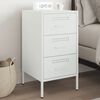 vidaXL Bedside Cabinet White 36x39x68 cm Steel