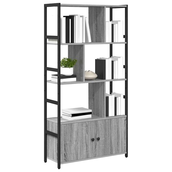 vidaXL Bookshelf Grey sonoma 80 x 30 x 155.5 cm Engineered Wood