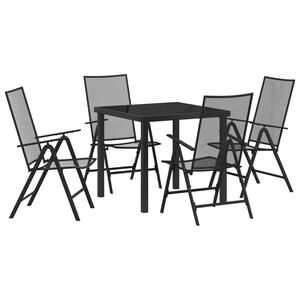 vidaXL Garden Dining Set 5 pcs Anthracite Powder-Coated Steel