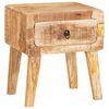 vidaXL End Table with Drawer Brown 40 x 32 x 46 cm Solid Mango Wood