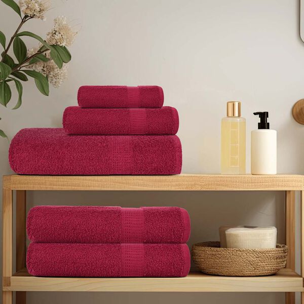 vidaXL 12 Piece Towel Set "FROGN" Bordeaux 100% Cotton