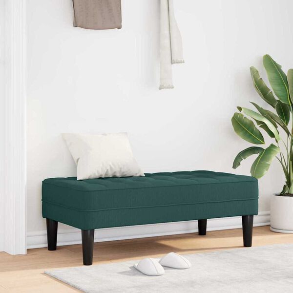 vidaXL Bench Dark green 113 x 57 x 39 cm Fabric