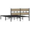vidaXL Metal Bed Frame without Mattress Sonoma Oak 135x190 cm Double
