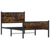 vidaXL Metal Bed Frame without Mattress Smoked Oak 107x203 cm