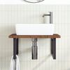 vidaXL Basin Shelf Wall Mounted Steel and Solid Wood Oak