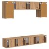 vidaXL TV Cabinet Set Wall-mounted 4 pcs Black Engineered Wood