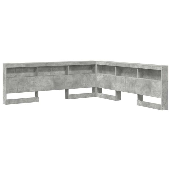 vidaXL Storage Headboard Concrete Grey 200 cm Engineered Wood
