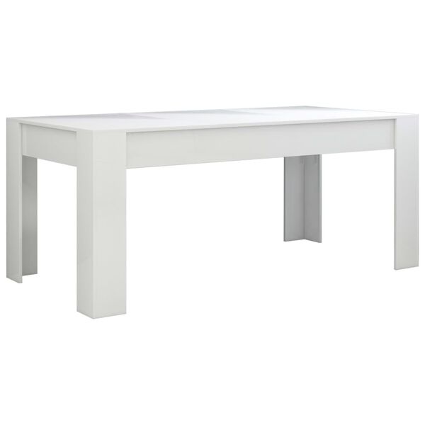 vidaXL Dining Table High Gloss White 180x90x76 cm Engineered Wood