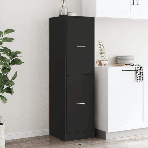 vidaXL Apothecary Cabinet Black 40x41x144.5 cm Engineered Wood