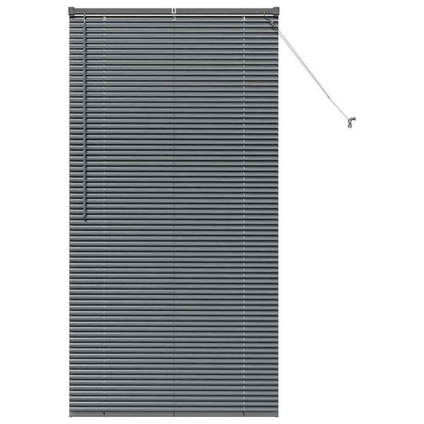vidaXL Window Blind with Curtains Manual Dark grey Aluminium
