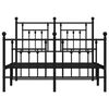 vidaXL Metal Bed Frame without Mattress with Footboard Black 120x200cm