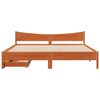 vidaXL Bed Frame with Drawers Wax Brown 180x200 cm Super King Solid Wood Pine