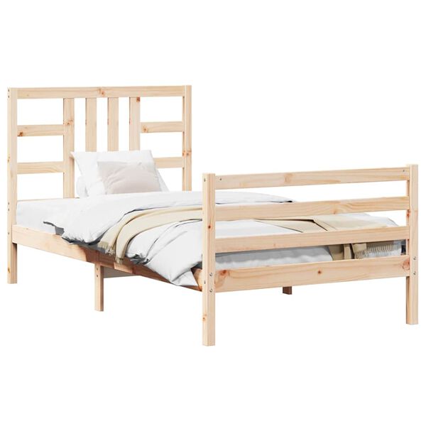 vidaXL Bed Frame without Mattress 100x200 cm Solid Wood Pine