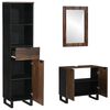 vidaXL Bathroom Furniture Set 3 pcs Walnut Brown Engineered Wood