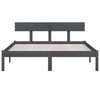 vidaXL Bed Frame without Mattress Grey Solid Wood Pine King Size