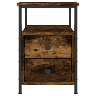 vidaXL Bedside Cabinet Smoked Oak 34x35.5x50 cm Engineered Wood