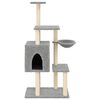 vidaXL Cat Tree with Sisal Scratching Posts Light Grey 131 cm