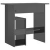 vidaXL Desk High Gloss Grey 80x45x74 cm Engineered Wood