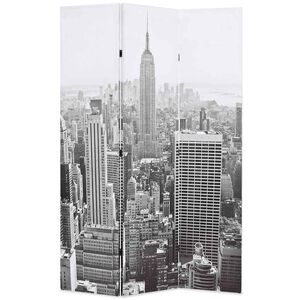 vidaXL Folding Room Divider 120x170 cm New York by Day Black and White