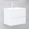 vidaXL Bathroom Furniture Set High Gloss White Engineered Wood