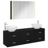 vidaXL Bathroom Furniture Set 4 pcs Black Oak
