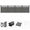 vidaXL Garden Fence with Trellis WPC 705x185 cm Grey