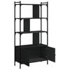 vidaXL Bookcase with Doors Black76.5x30x154.5 cm Engineered Wood