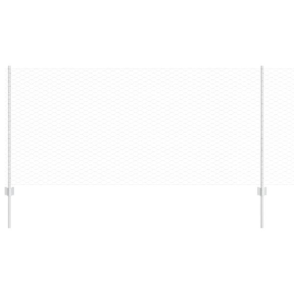 vidaXL Fence with Post Silver 1 x 50 m Steel