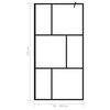 vidaXL Walk-in Shower Wall with Tempered Glass Black 100x195 cm