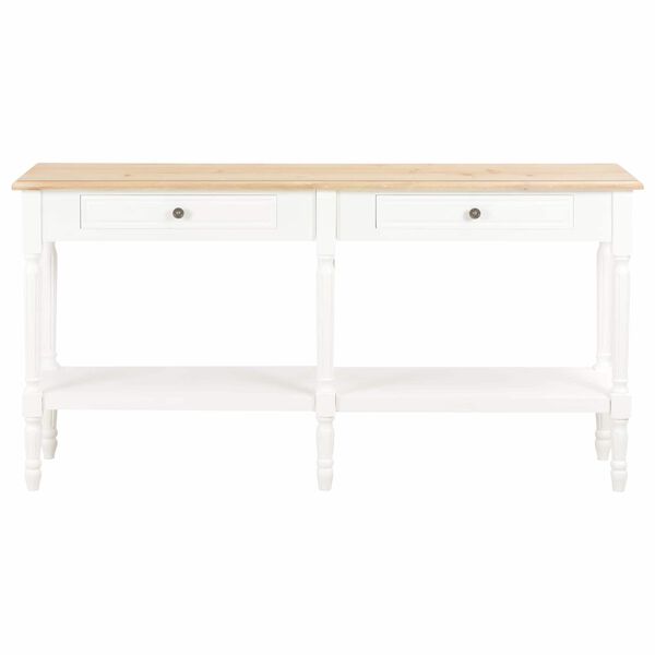 vidaXL Table with Drawer White Wood