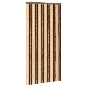 vidaXL Insect Curtain Chenille Brown and Beige 100 x 200 cm 100% PP