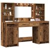 vidaXL Dressing Table Set with Drawer 3 pcs Old Wood Engineered Wood