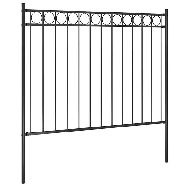 vidaXL Garden Fence Steel 1.7x1 m Black