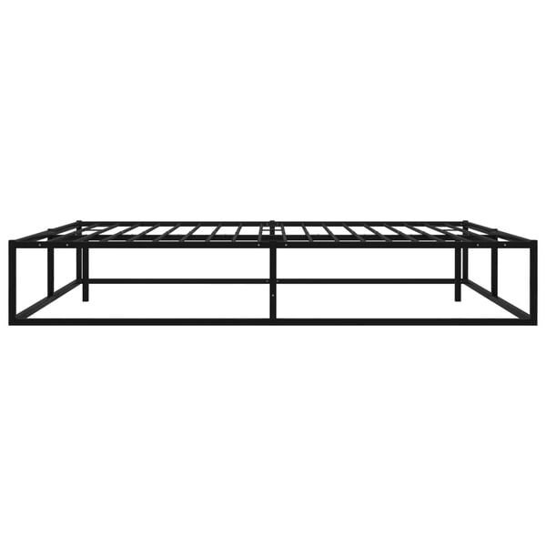 vidaXL Bed Frame without Mattress Black Metal 180x200 cm Super King