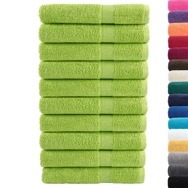 vidaXL Premium Towels SOLUND 10 pcs Apple Green 100x200 cm 600 gsm