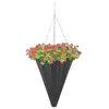 vidaXL Hanging Flower Baskets 2 pcs Poly Rattan Black