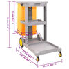 vidaXL 3-Tier Cleaning Trolley with Removable Bag PP&Oxford Fabric